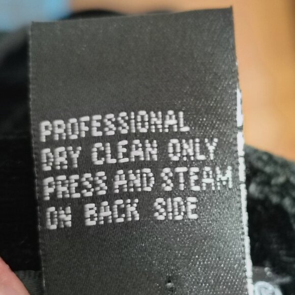 Carole Little Vintage 90s Black Velvet Beaded Midi Skirt 12 - Gypsy Boho Fall - Picture 8 of 8